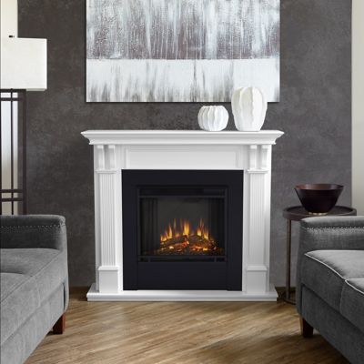 Real Flame 48.03 in. Ashley Indoor Electric Fireplace in White -  7100E-W
