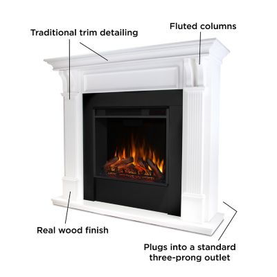 Image showing 9 th Real Flame Electric Indoor Ashley Fireplace, 48.03 in., White