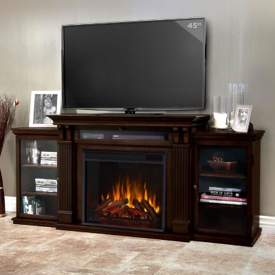 Real Flame 67 in. Calie Media Electric Fireplace in Dark Walnut