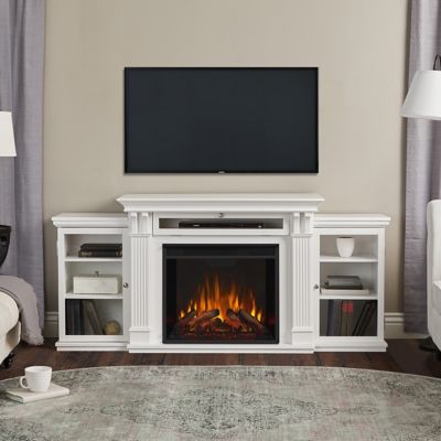 Real Flame 67 in. Calie Media Electric Fireplace in White