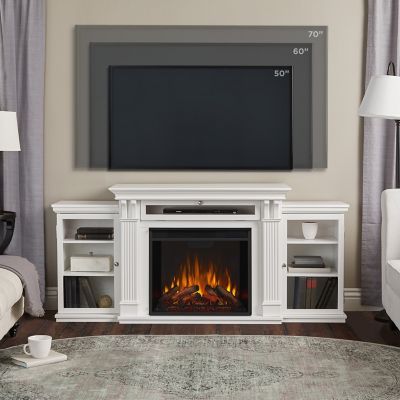 Real Flame 67 in. Calie Media Electric Fireplace in White