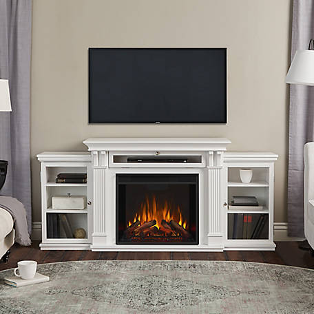 Real Flame Calie Media Electric, Calie Entertainment Center Electric Fireplace In White Real Flame 7720e W