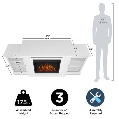 Image showing  67 in. Calie Media Electric Fireplace in White