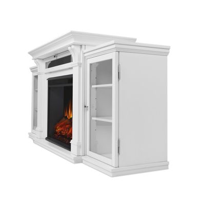Image showing 5 th Real Flame 67 in. Calie Media Electric Fireplace in White