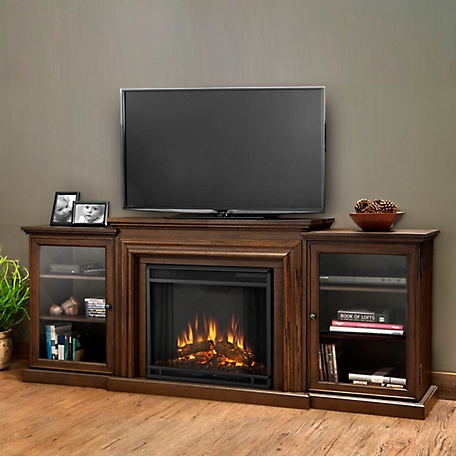 Real Flame 72 in. Frederick Media Center Electric Fireplace in Chestnut Oak