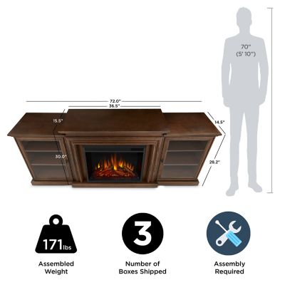 Image showing  72 in. Frederick Media Center Electric Fireplace in Chestnut Oak
