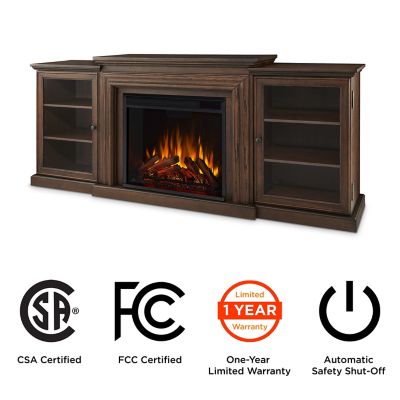 Image showing  72 in. Frederick Media Center Electric Fireplace in Chestnut Oak