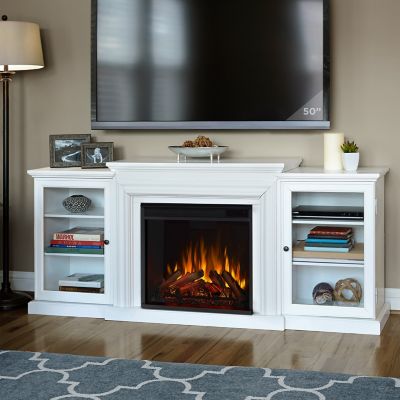 Real Flame 72 in. Frederick Media Center Electric Fireplace in White