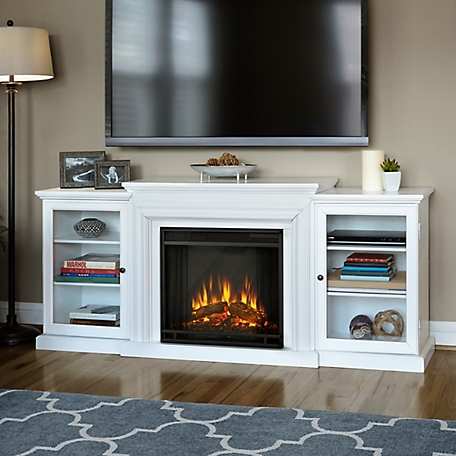 Real Flame 72 in. Frederick Media Center Electric Fireplace in White