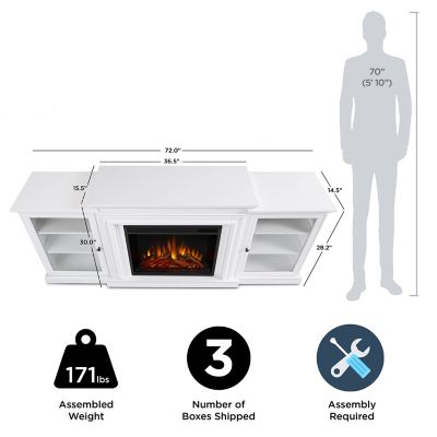 Image showing  72 in. Frederick Media Center Electric Fireplace in White