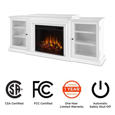 Image showing 5 th Real Flame 72 in. Frederick Media Center Electric Fireplace in White