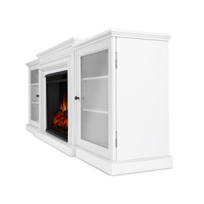 Image showing 6 th Real Flame 72 in. Frederick Media Center Electric Fireplace in White