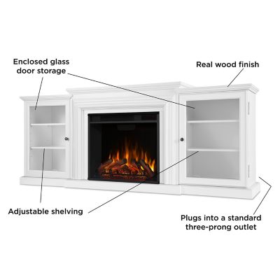 Image showing 7 th Real Flame 72 in. Frederick Media Center Electric Fireplace in White