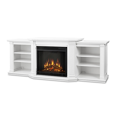 Real Flame 74.25 in. Valmont Media Electric Fireplace, White