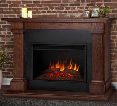 Image showing  63 in. Electric Callaway Grand Fireplace, Chestnut Oak, 5,000 BTU