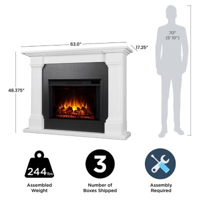 Image showing  63 in. Electric Callaway Grand Fireplace, White