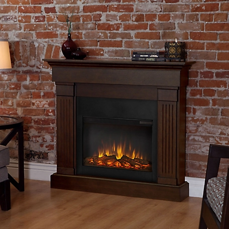 Real Flame 47.4 in. Crawford Electric Fireplace in Chestnut Oak