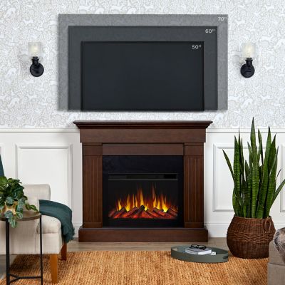 Image showing  Electric Indoor Crawford Fireplace, 47.4 in., Chestnut Oak
