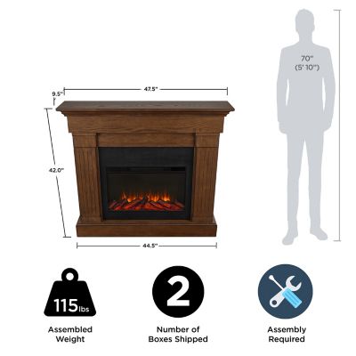 Image showing  Electric Indoor Crawford Fireplace, 47.4 in., Chestnut Oak