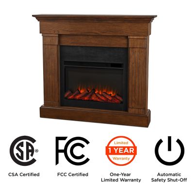 Image showing  Electric Indoor Crawford Fireplace, 47.4 in., Chestnut Oak