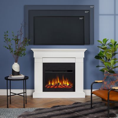 Image showing  Electric Indoor Crawford Line Fireplace, 47.4 in., White