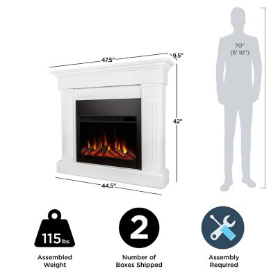 Image showing  Electric Indoor Crawford Line Fireplace, 47.4 in., White