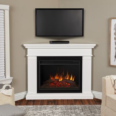 Real Flame 55.5 in. Kennedy Grand Corner Electric Fireplace, White