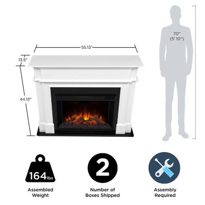 Image showing  55.3 in. Harlan Grand Electric Fireplace, White