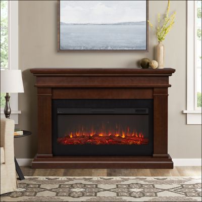Real Flame 58.5 in. Beau Landscape Electric Fireplace in Dark Walnut