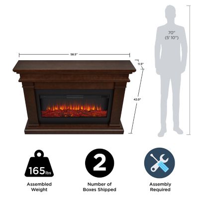 Image showing  58.5 in. Beau Landscape Electric Fireplace in Dark Walnut