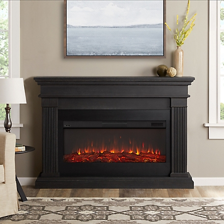 Real Flame 58.5 in. Beau Landscape Electric Fireplace in Gray