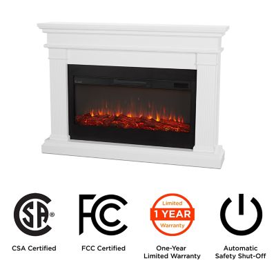 Image showing 3 th Real Flame Electric Indoor Beau Landscape Fireplace, 58.5 in., White