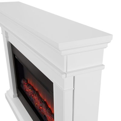 Image showing 4 th Real Flame Electric Indoor Beau Landscape Fireplace, 58.5 in., White