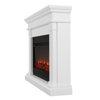 Image showing 5 th Real Flame Electric Indoor Beau Landscape Fireplace, 58.5 in., White