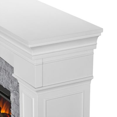 Image showing  63 in. Electric Deland Grand Fireplace, 5,000 BTUs, White