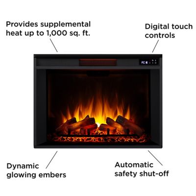 Image showing 6 th Real Flame 83.75 in. Electric Tracey Grand Media Fireplace, Black