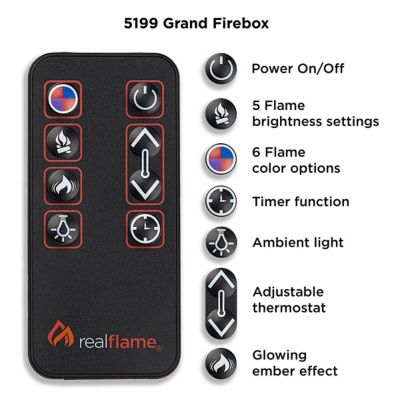 Image showing 9 th Real Flame 83.75 in. Electric Tracey Grand Media Fireplace, Black