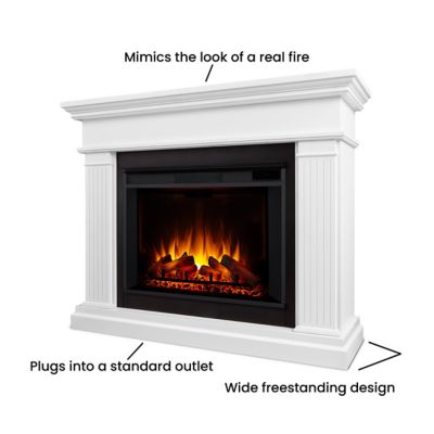 Image showing 6 th Real Flame 55.5 in. Electric Centennial Grand Fireplace, White