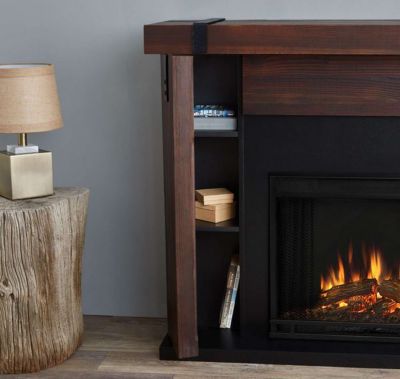 Image showing  48.5 in. Aspen Electric Fireplace in Chestnut Barnwood