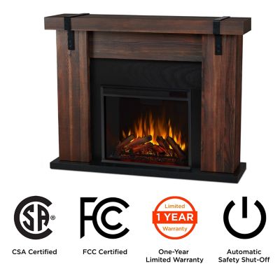Image showing 5 th Real Flame 48.5 in. Aspen Electric Fireplace in Chestnut Barnwood