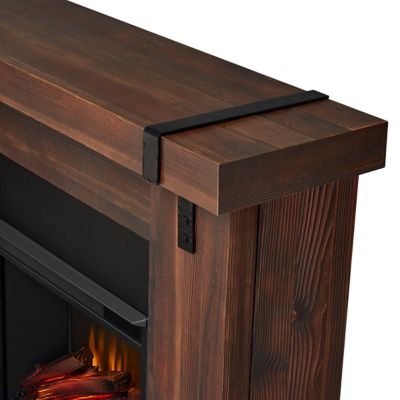 Image showing 6 th Real Flame 48.5 in. Aspen Electric Fireplace in Chestnut Barnwood