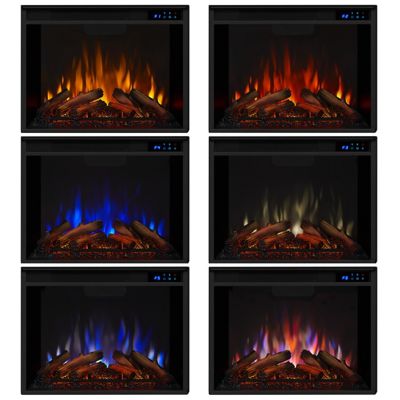 Image showing 9 th Real Flame 48.5 in. Aspen Electric Fireplace in Chestnut Barnwood