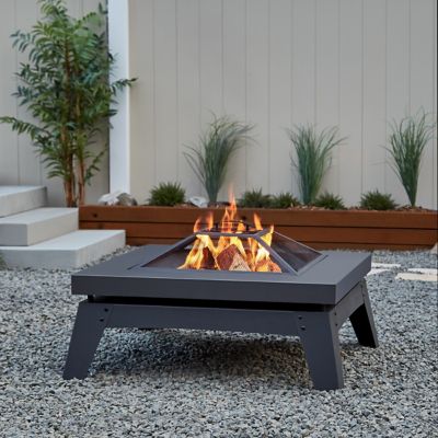 Real Flame Breton Wood-Burning Fire Pit, Gray