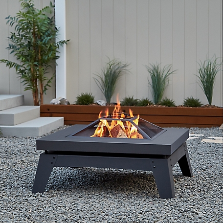 Real Flame Breton Wood-Burning Fire Pit, Gray