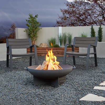 Real Flame Anson Wood-Burning Fire Bowl, Gray