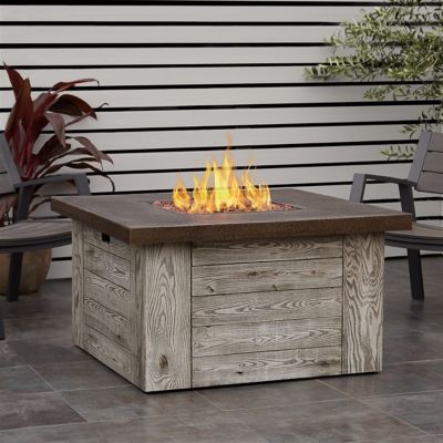 Real Flame Forest Ridge Propane Fire Table with Natural Gas Conversion Kit, Weathered Gray