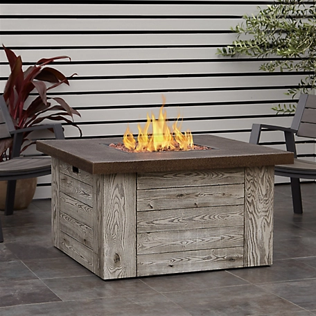 Real Flame Forest Ridge Propane Fire Table with Natural Gas Conversion Kit, Weathered Gray