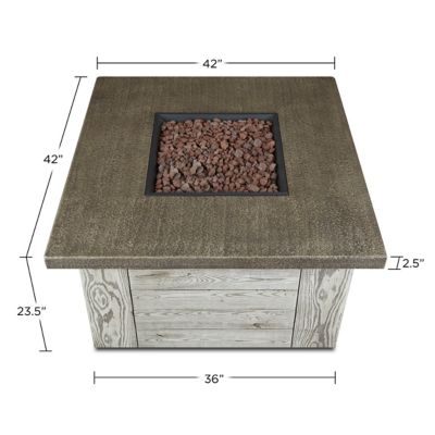 Image showing  Forest Ridge Propane Fire Table with Natural Gas Conversion Kit, Weathered Gray