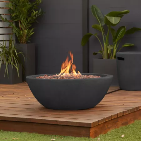 Real Flame Riverside 36.35 in Propane Gas Fire Bowl with Natural Gas Conversion Kit Shale Fire Pits