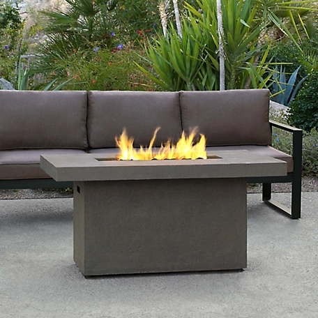 Real Flame Ventura Rectangle Propane Chat Height Fire Table with Natural Gas Conversion Kit, Glacier Gray